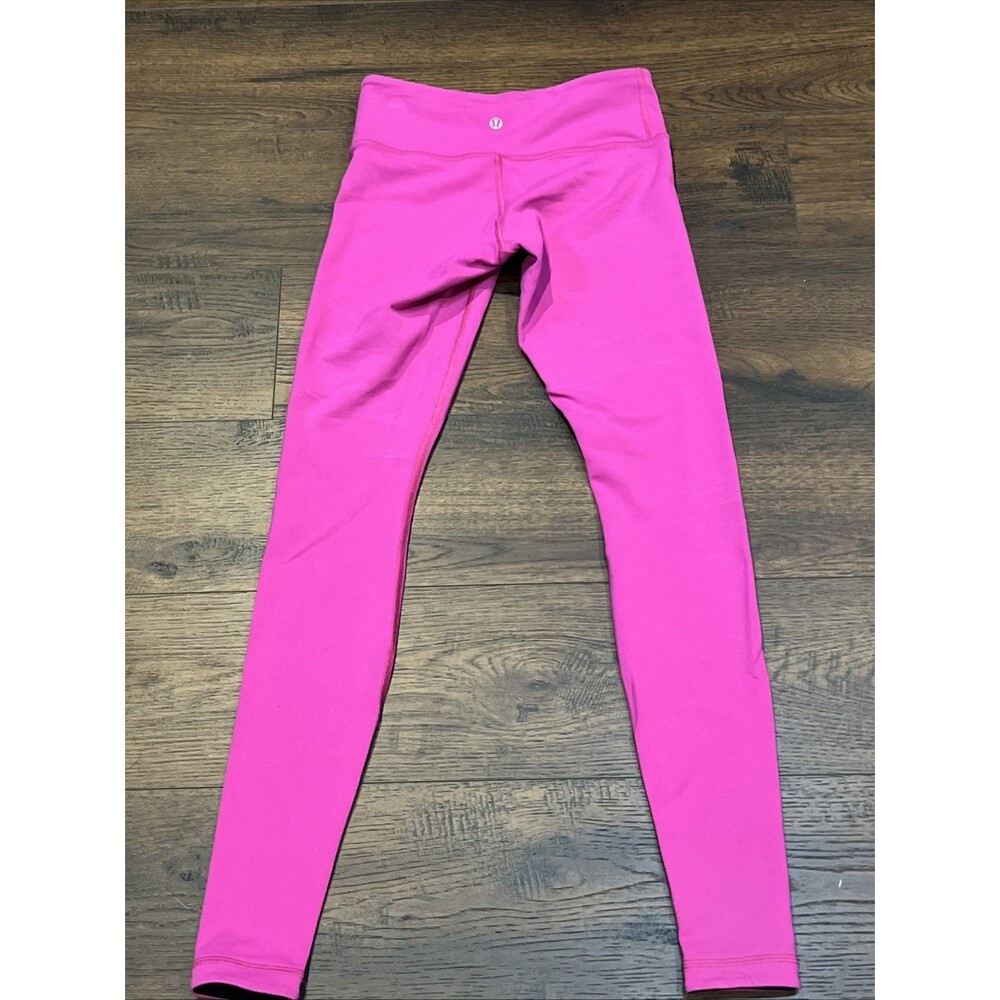 Lululemon Wunder Under Reversible Yoga Pants Sz 4 Black/Tender Violet Magenta
